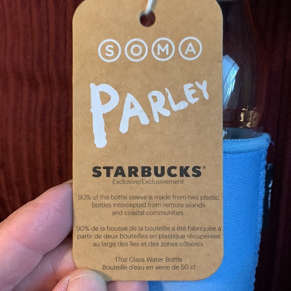 STARBUCKS x PARLEY REUSABLE GLASS WATER BOTTLE - Picture 2 of 5
